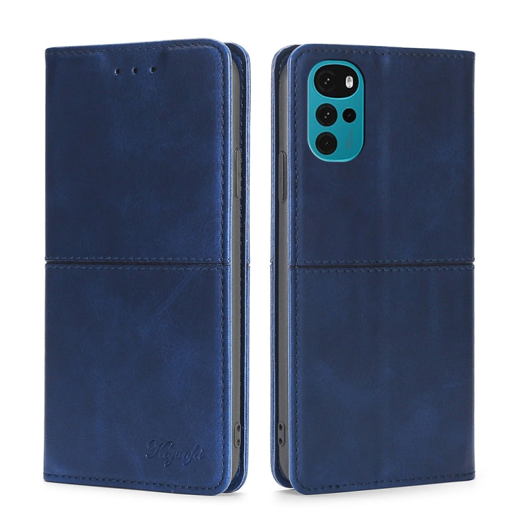 For Motorola Moto G22 Cow Texture Magnetic Horizontal Flip Leather Phone Case