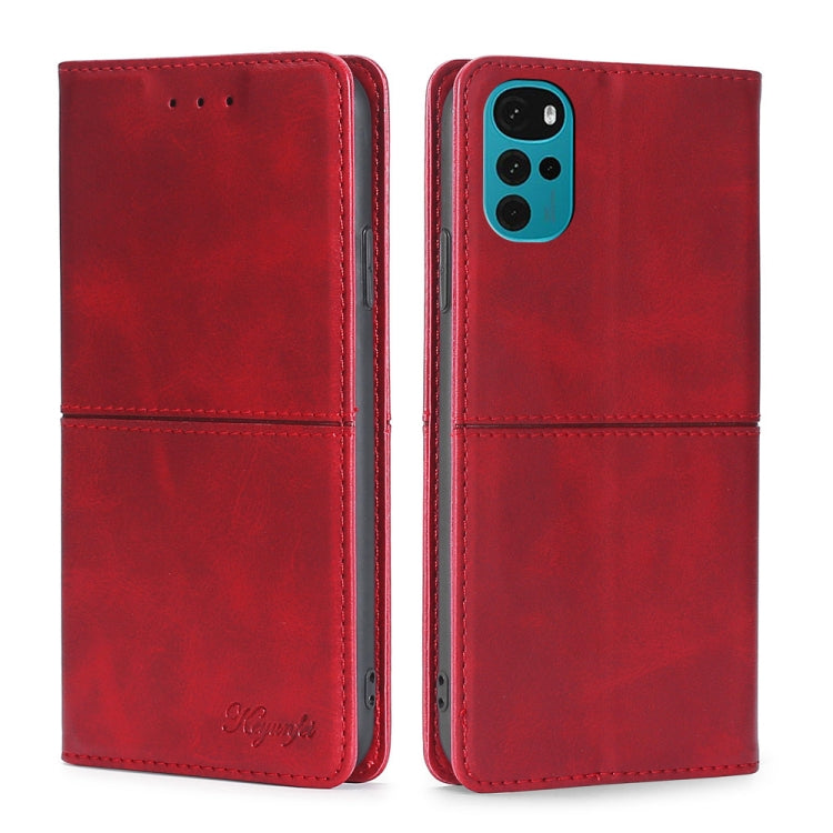 For Motorola Moto G22 Cow Texture Magnetic Horizontal Flip Leather Phone Case