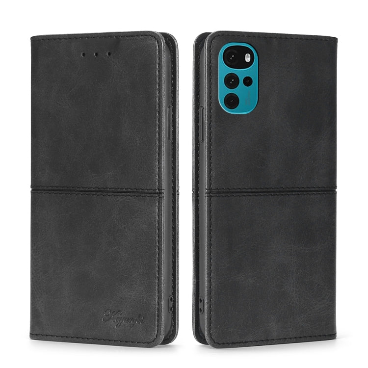 For Motorola Moto G22 Cow Texture Magnetic Horizontal Flip Leather Phone Case