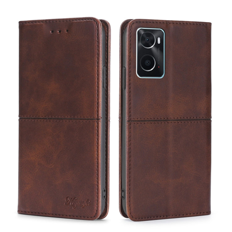 For OPPO A36 4G/A76 4G Global Cow Texture Magnetic Horizontal Flip Leather Phone Case