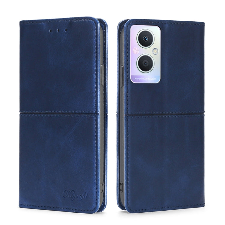 For OPPO A96 5G Cow Texture Magnetic Horizontal Flip Leather Phone Case