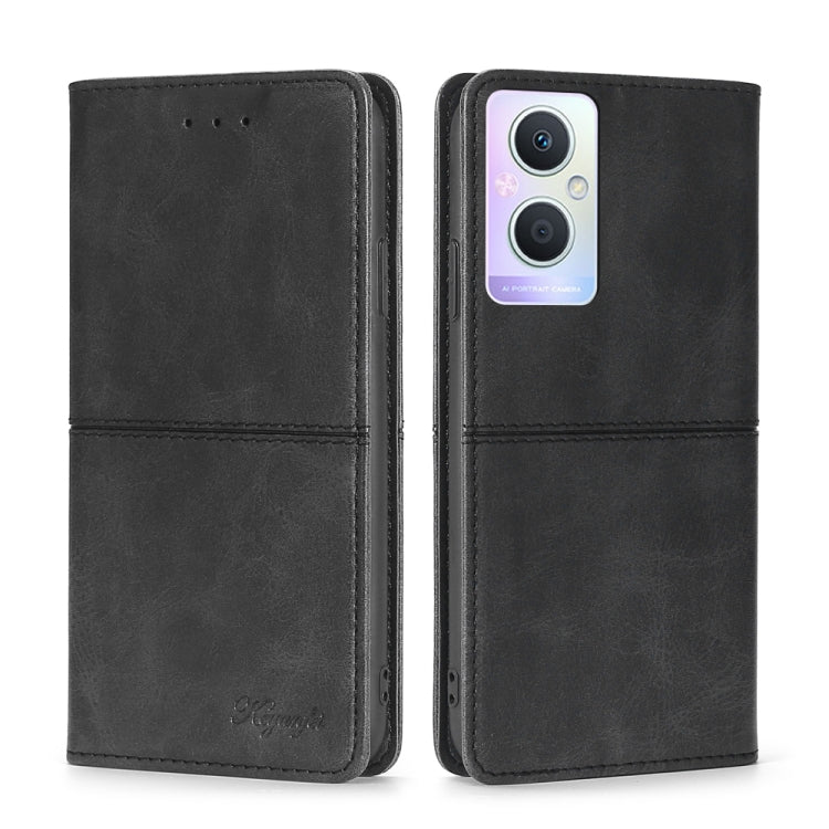 For OPPO A96 5G Cow Texture Magnetic Horizontal Flip Leather Phone Case