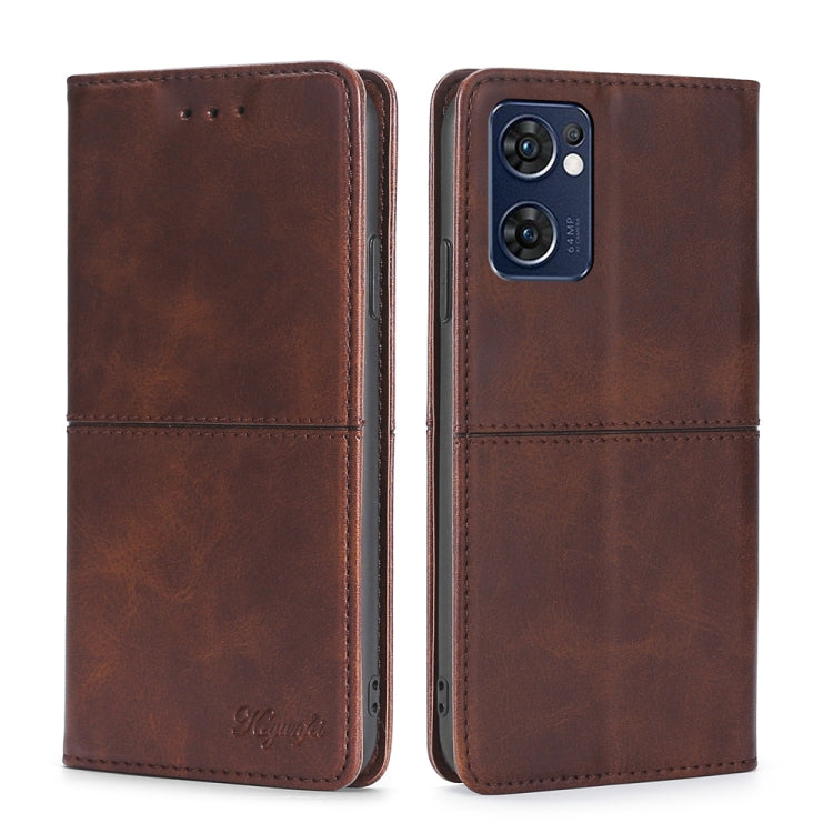 For OPPO Find X5 Lite Cow Texture Magnetic Horizontal Flip Leather Phone Case