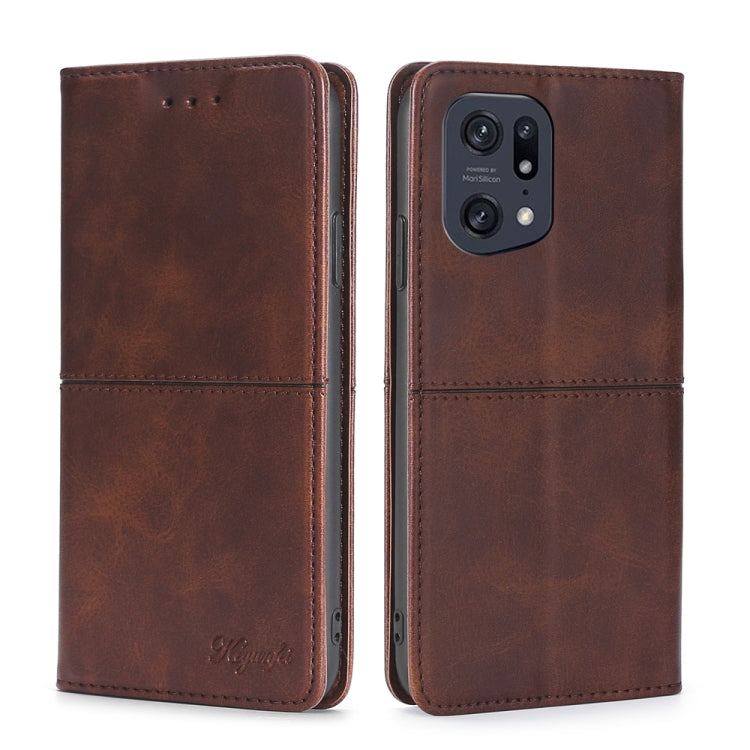 For OPPO Find X5 Pro Cow Texture Magnetic Horizontal Flip Leather Phone Case