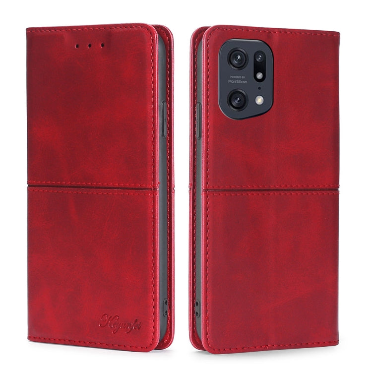 For OPPO Find X5 Pro Cow Texture Magnetic Horizontal Flip Leather Phone Case