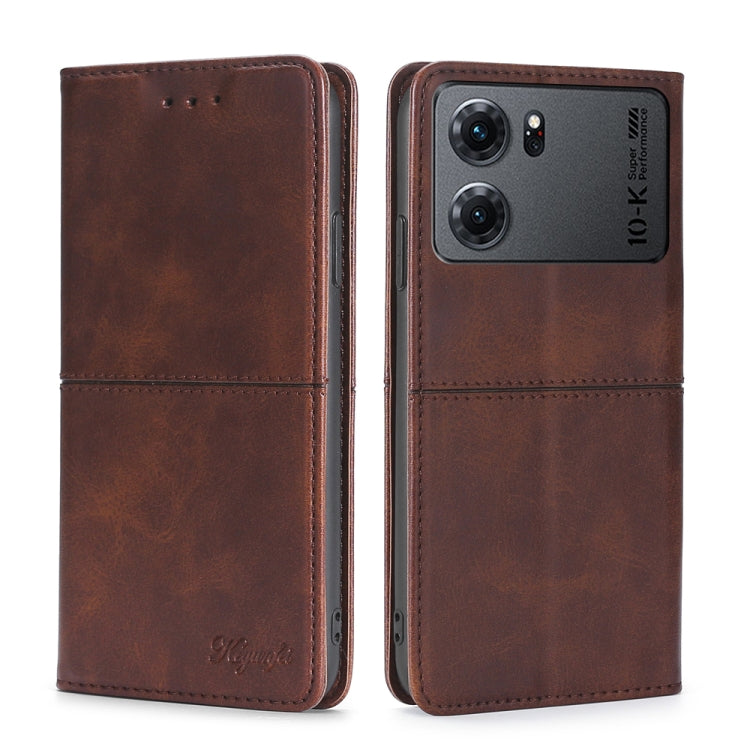 For OPPO K10 5G Cow Texture Magnetic Horizontal Flip Leather Phone Case