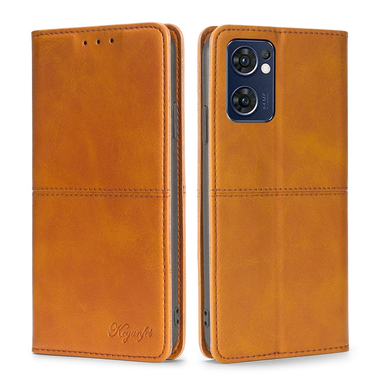 For OPPO Reno7 5G Global/Find X5 Lite Cow Texture Magnetic Horizontal Flip Leather Phone Case