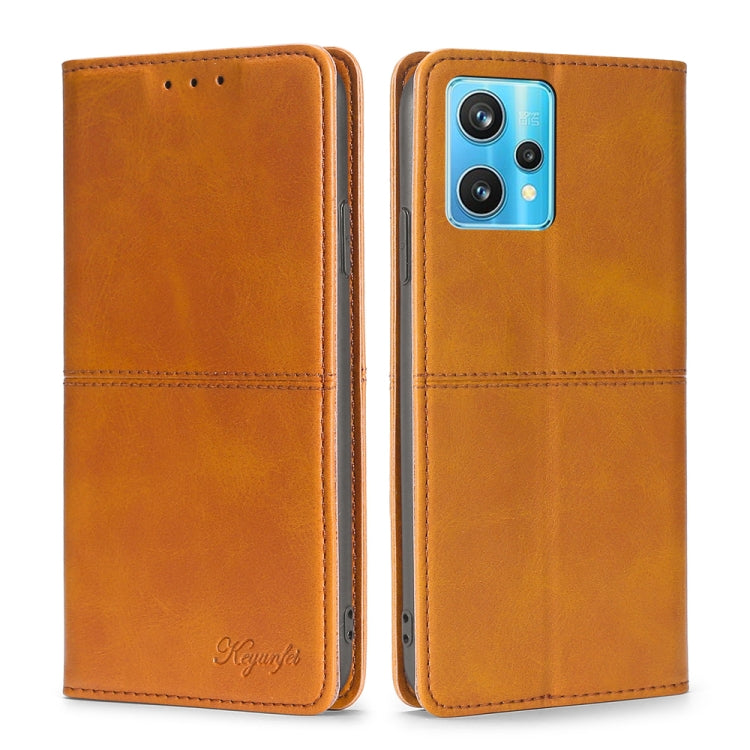 For OPPO Realme 9 Pro+ Cow Texture Magnetic Horizontal Flip Leather Phone Case