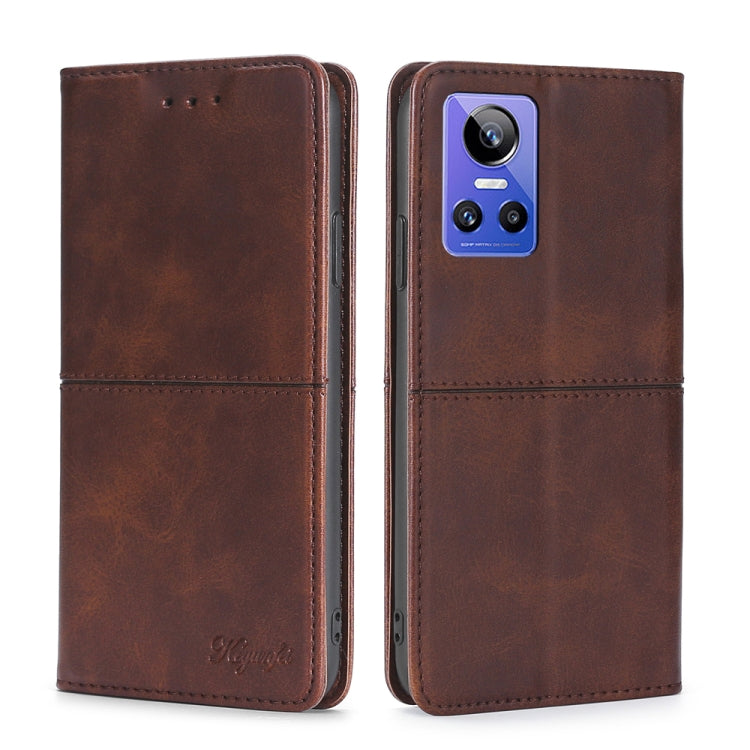 For OPPO Realme GT Neo3 Cow Texture Magnetic Horizontal Flip Leather Phone Case