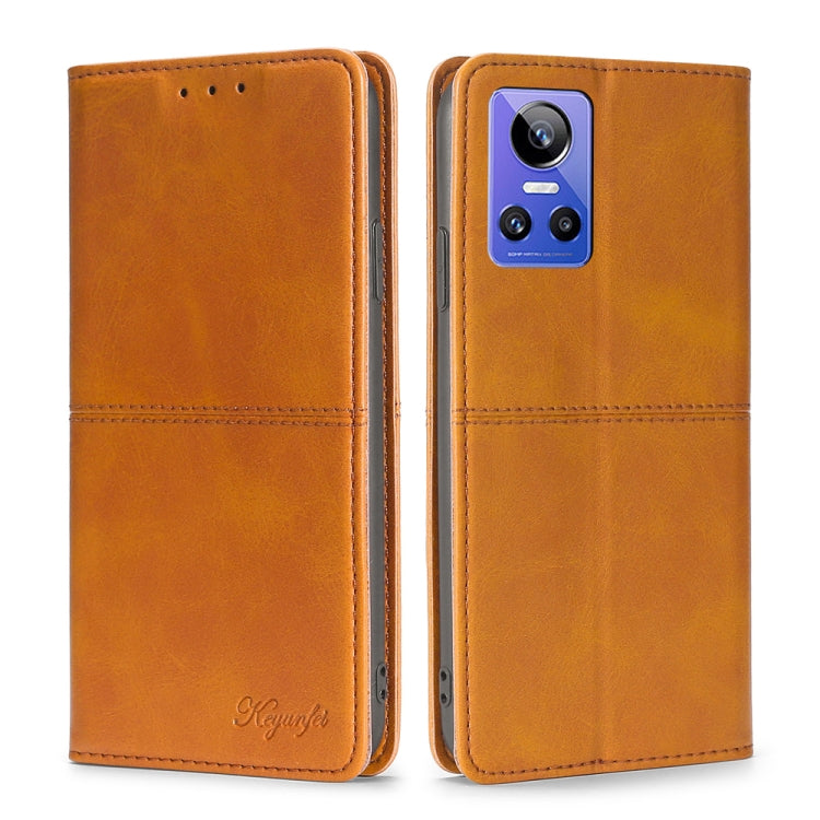 For OPPO Realme GT Neo3 Cow Texture Magnetic Horizontal Flip Leather Phone Case