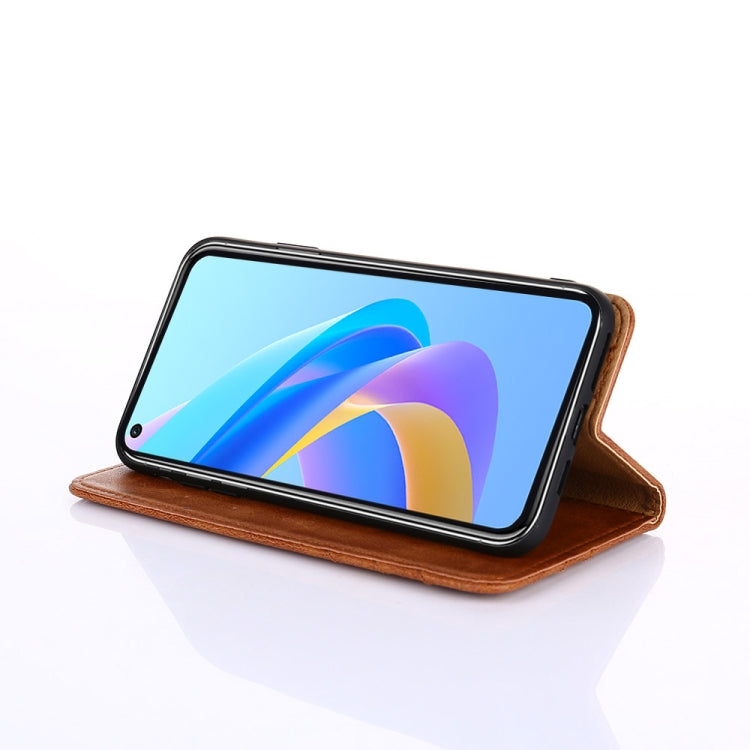 For OPPO A36/A76 4G Global Non-Magnetic Retro Texture Horizontal Flip Leather Phone Case