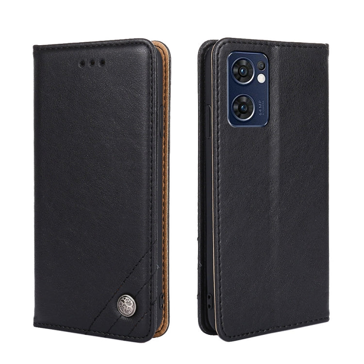 For OPPO Find X5 Lite Non-Magnetic Retro Texture Horizontal Flip Leather Phone Case
