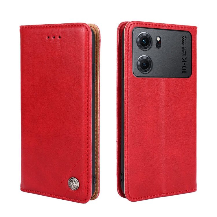 For OPPO K10 5G Non-Magnetic Retro Texture Horizontal Flip Leather Phone Case