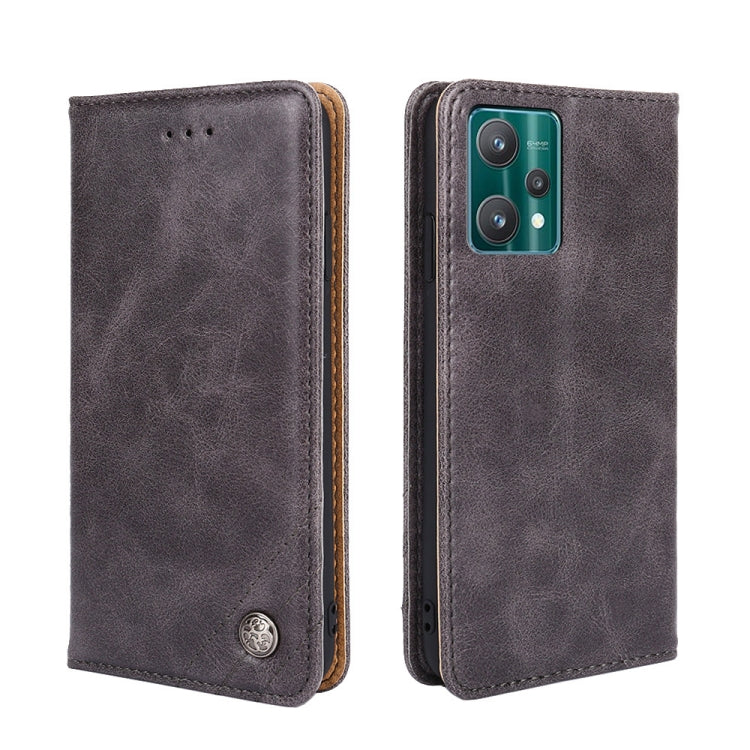 For OPPO Realme 9 Pro Non-Magnetic Retro Texture Horizontal Flip Leather Phone Case