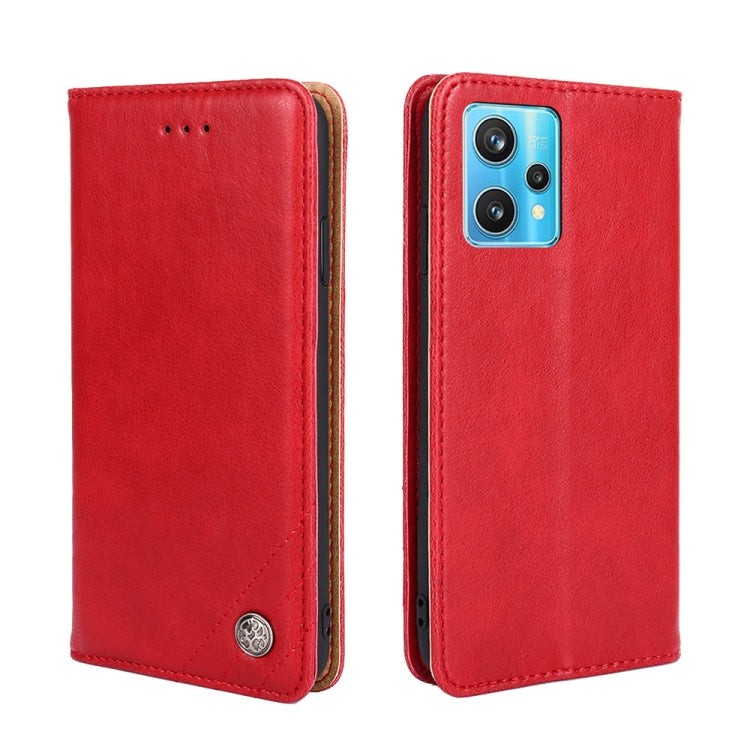 For OPPO Realme 9 Pro+ Non-Magnetic Retro Texture Horizontal Flip Leather Phone Case