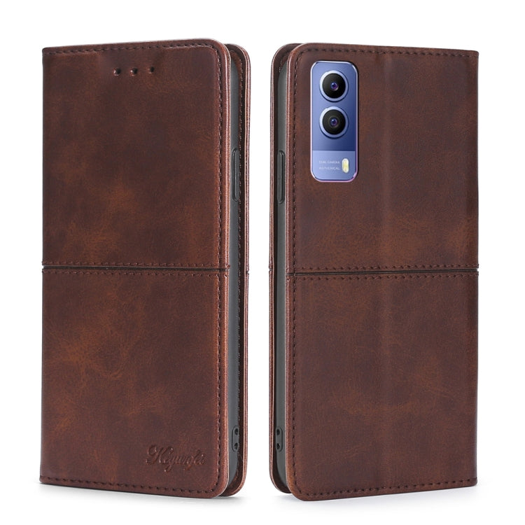 For vivo Y53S 5G/iQOO Z5X/T1X Cow Texture Magnetic Horizontal Flip Leather Phone Case