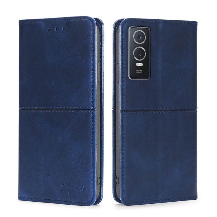 For vivo Y76S/Y74S Cow Texture Magnetic Horizontal Flip Leather Phone Case