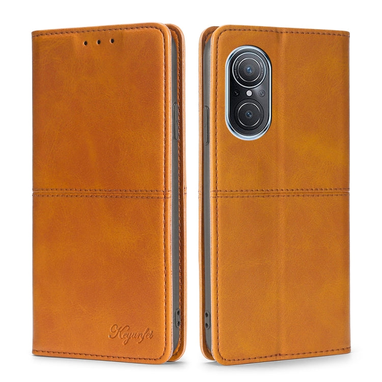 For Huawei Nova 9 SE 4G Cow Texture Magnetic Horizontal Flip Leather Phone Case