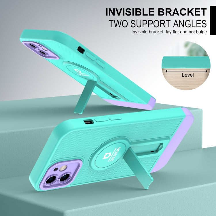 For iPhone 12 Small Tail Holder TPU+PC Phone Case