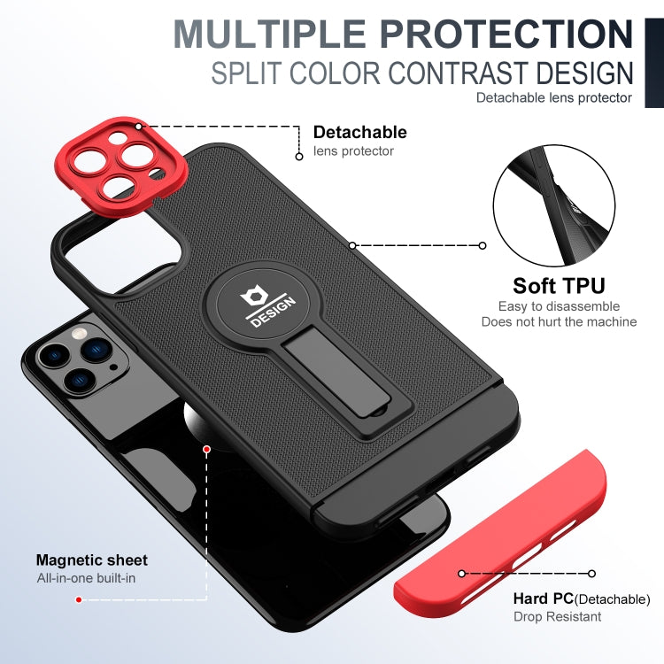 For iPhone 11 Pro Small Tail Holder TPU+PC Phone Case