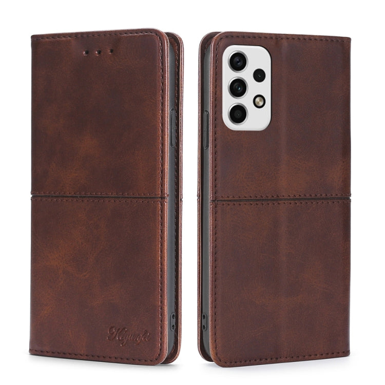 For Samsung Galaxy A23 5G Cow Texture Magnetic Horizontal Flip Leather Phone Case