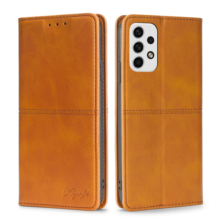 For Samsung Galaxy A23 5G Cow Texture Magnetic Horizontal Flip Leather Phone Case