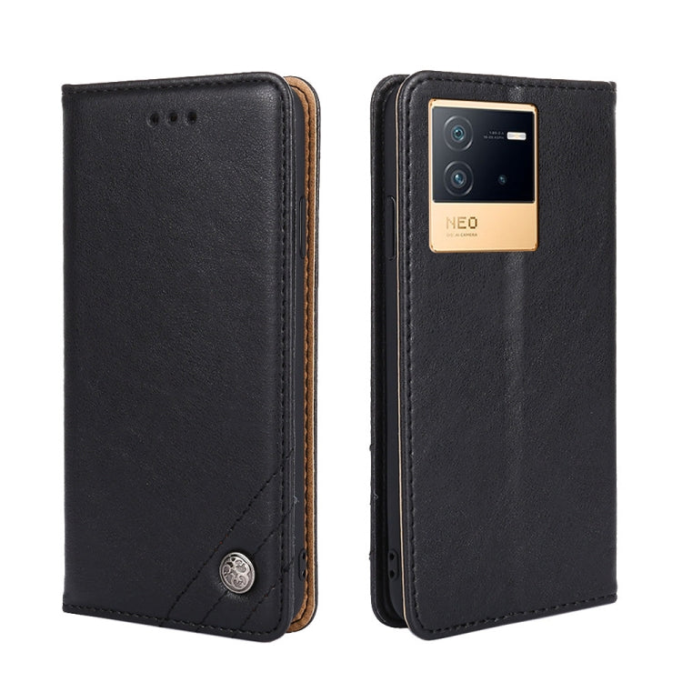 For vivo iQOO Neo6 5G Non-Magnetic Retro Texture Leather Phone Case