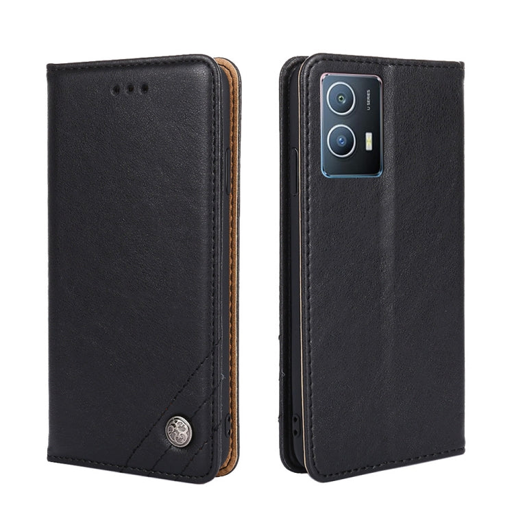 For vivo iQOO U5 5G Non-Magnetic Retro Texture Leather Phone Case
