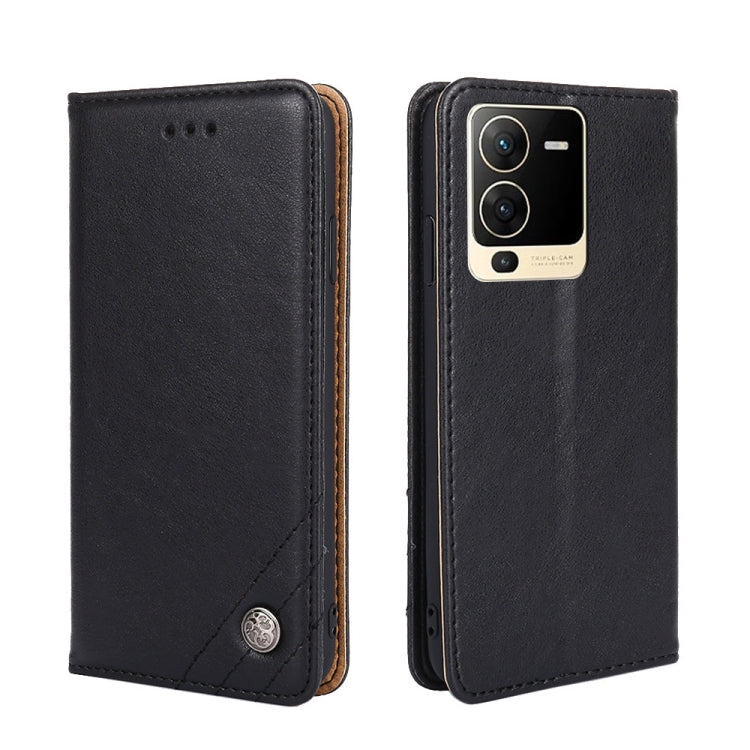 For vivo S15 5G Non-Magnetic Retro Texture Leather Phone Case