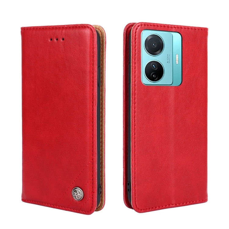 vivo S15e 5G/T1 Snapdragon 778G Non-Magnetic Retro Texture Leather Phone Case