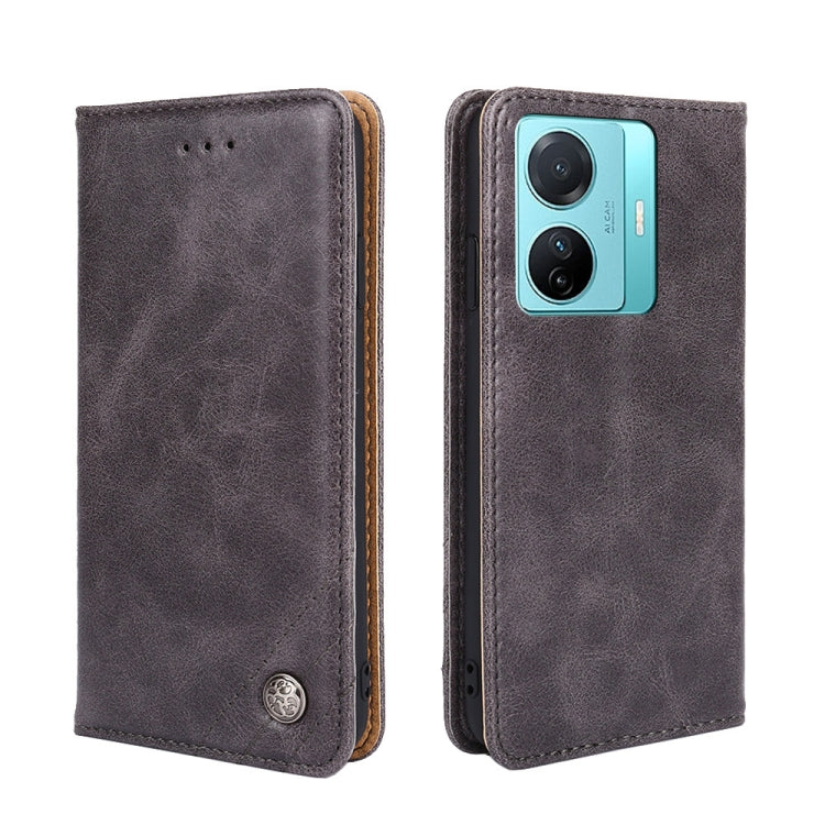 vivo S15e 5G/T1 Snapdragon 778G Non-Magnetic Retro Texture Leather Phone Case