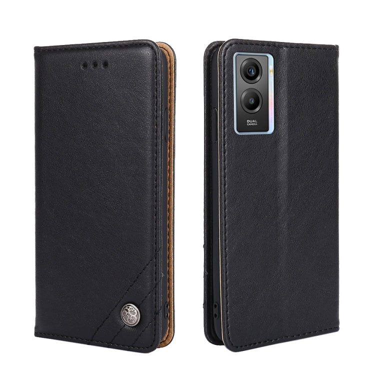 For vivo Y55s 5G Non-Magnetic Retro Texture Leather Phone Case