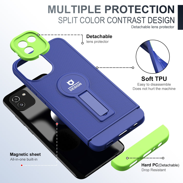 For Samsung Galaxy A03 164mm Small Tail Holder TPU+PC Phone Case
