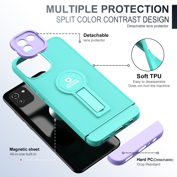 For Samsung Galaxy A03 164mm Small Tail Holder TPU+PC Phone Case