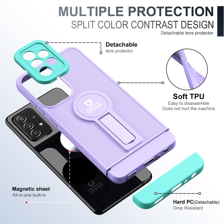 For Samsung Galaxy A73 5G Small Tail Holder TPU+PC Phone Case