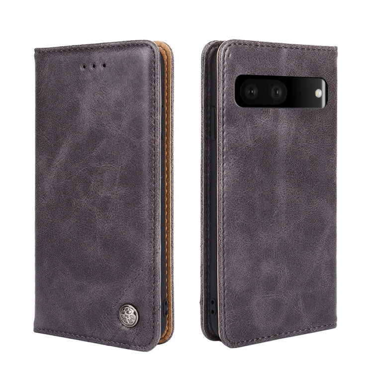 For Google Pixel 7 5G Non-Magnetic Retro Texture Leather Phone Case