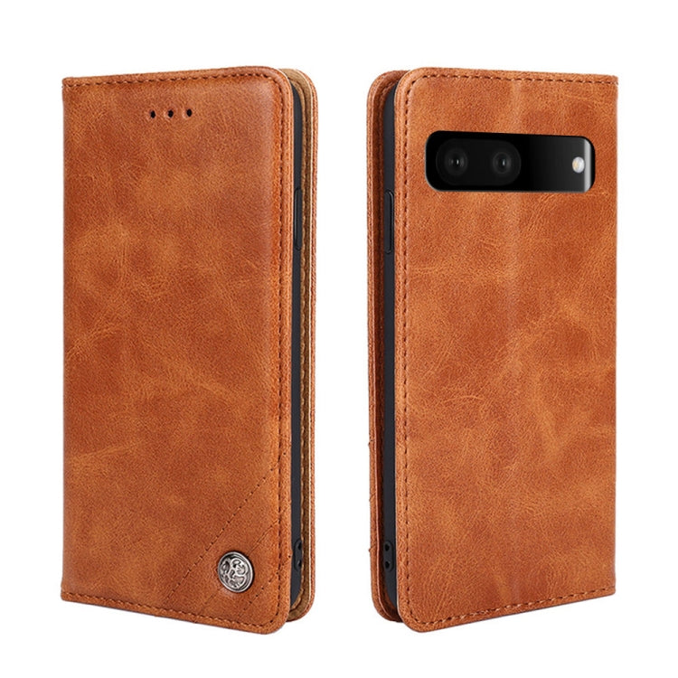 For Google Pixel 7 5G Non-Magnetic Retro Texture Leather Phone Case