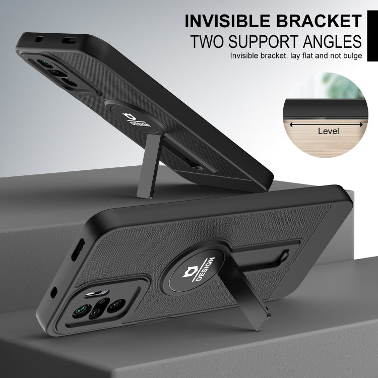 For Xiaomi Redmi Note 10 4G / Note 10S Small Tail Holder TPU+PC Phone Case