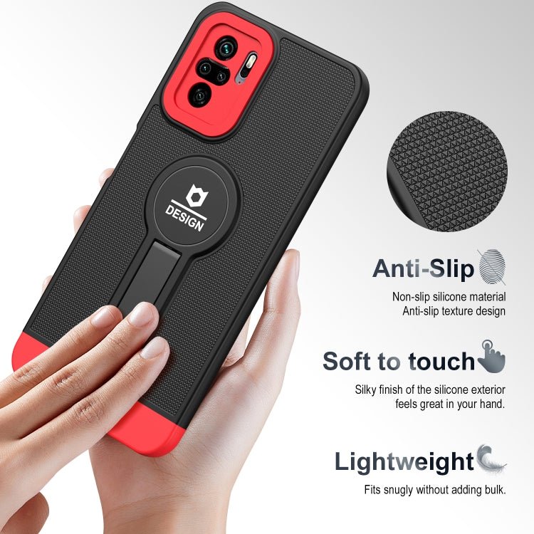 For Xiaomi Redmi Note 10 4G / Note 10S Small Tail Holder TPU+PC Phone Case