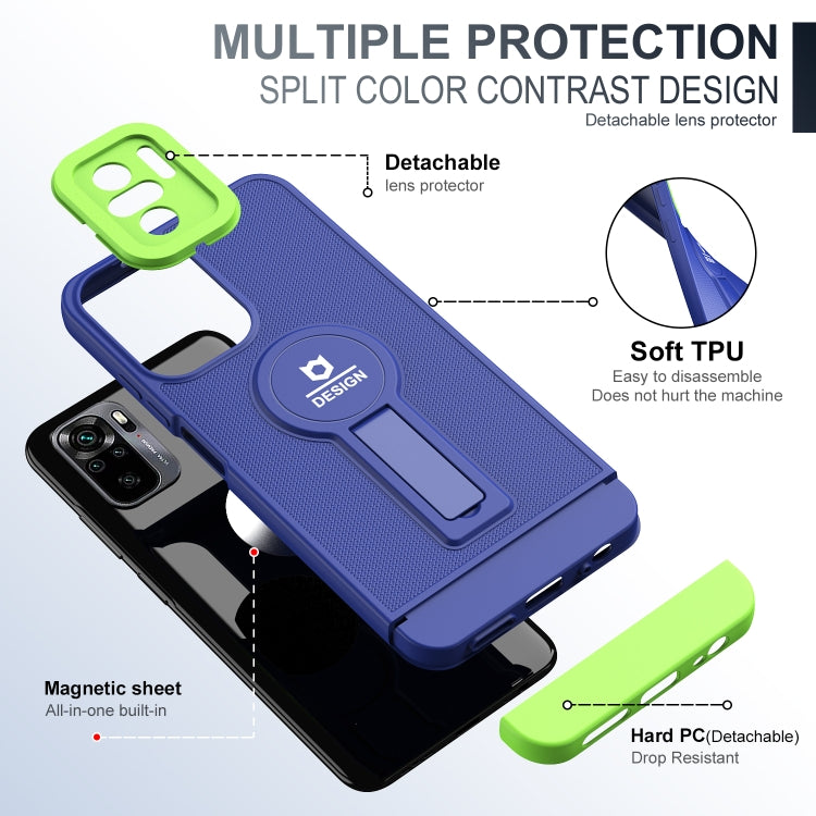 For Xiaomi Redmi Note 10 4G / Note 10S Small Tail Holder TPU+PC Phone Case