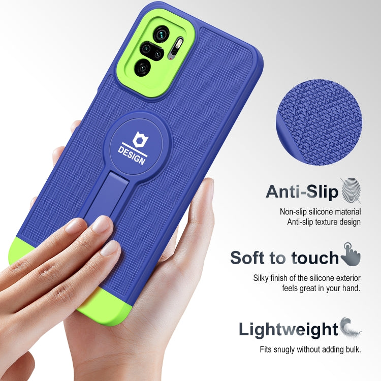 For Xiaomi Redmi Note 10 4G / Note 10S Small Tail Holder TPU+PC Phone Case