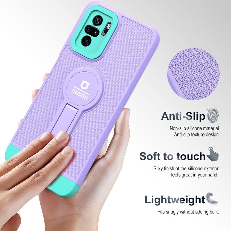 For Xiaomi Redmi Note 10 4G / Note 10S Small Tail Holder TPU+PC Phone Case