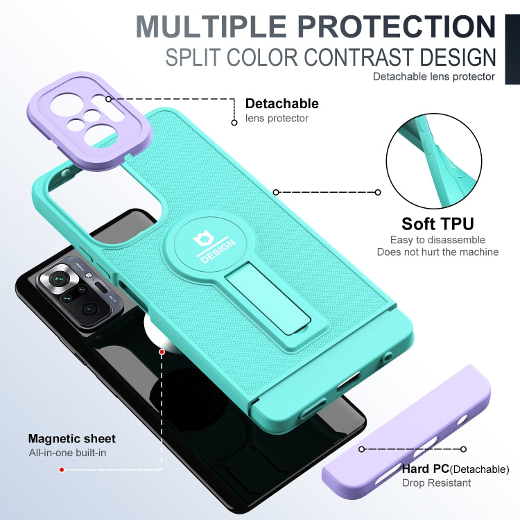 For Xiaomi Redmi Note 10 Pro 4G Small Tail Holder TPU+PC Phone Case