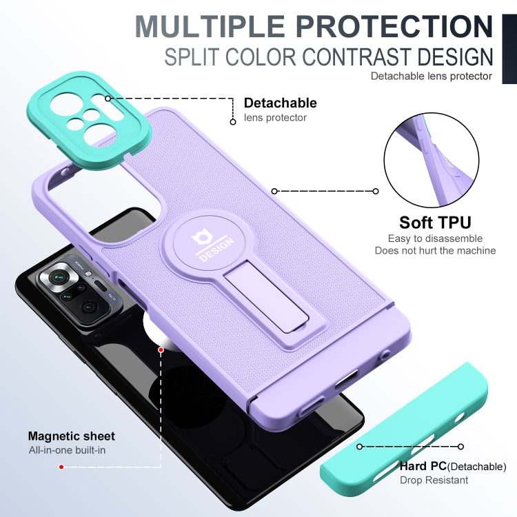 For Xiaomi Redmi Note 10 Pro 4G Small Tail Holder TPU+PC Phone Case