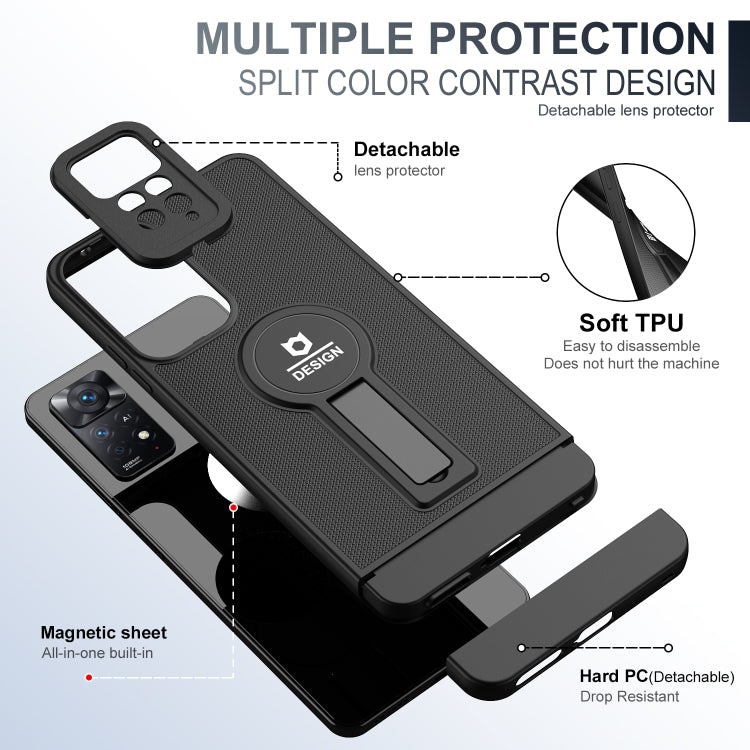 For Xiaomi Redmi Note 11 4G 2022 / Note 11S Small Tail Holder TPU+PC Phone Case