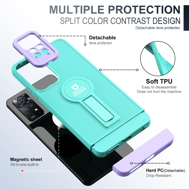 For Xiaomi Redmi Note 11 4G 2022 / Note 11S Small Tail Holder TPU+PC Phone Case