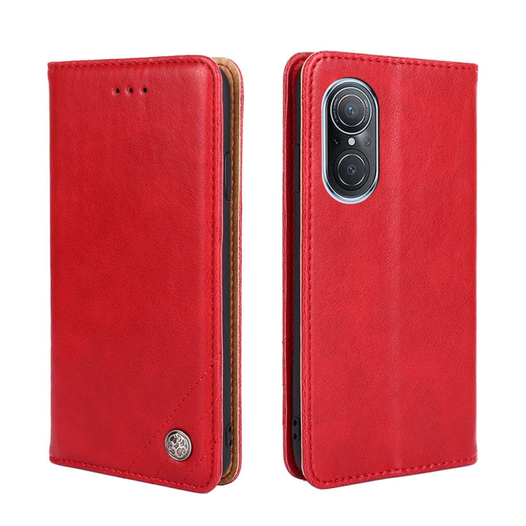 For Huawei nova 9 SE Non-Magnetic Retro Texture Leather Phone Case