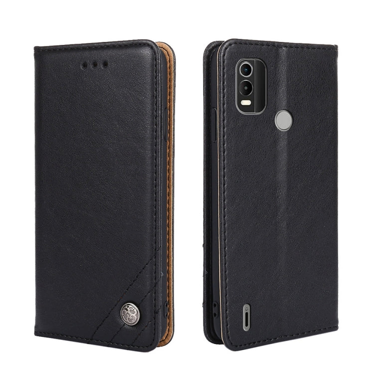 For Nokia C21 Plus Non-Magnetic Retro Texture Flip Leather Phone Case