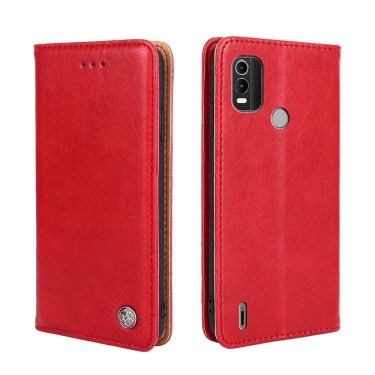 For Nokia C21 Plus Non-Magnetic Retro Texture Flip Leather Phone Case