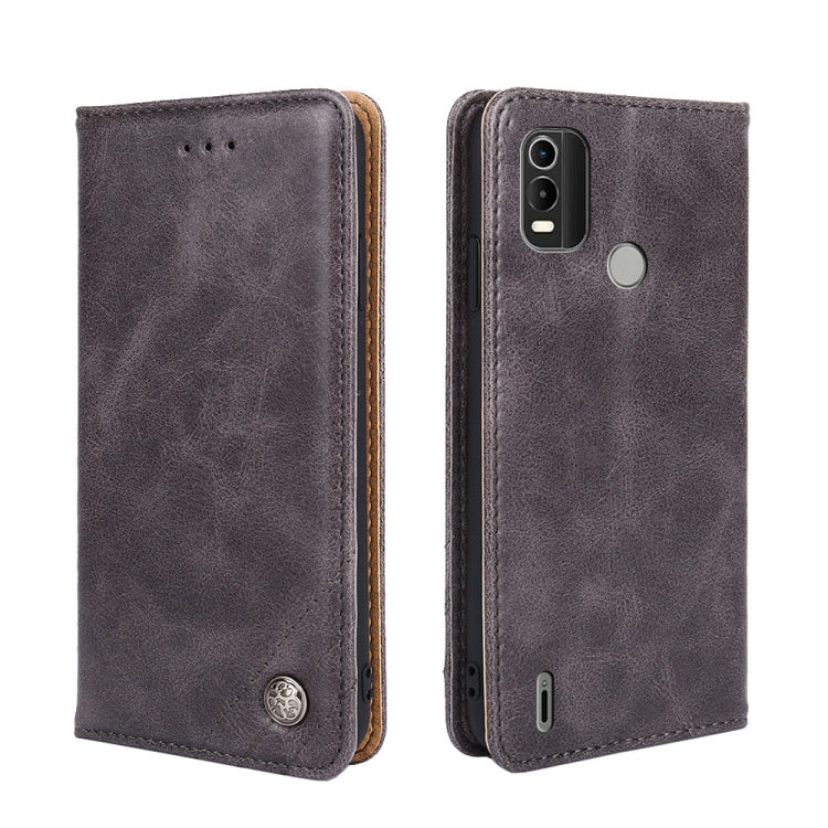 For Nokia C21 Plus Non-Magnetic Retro Texture Flip Leather Phone Case